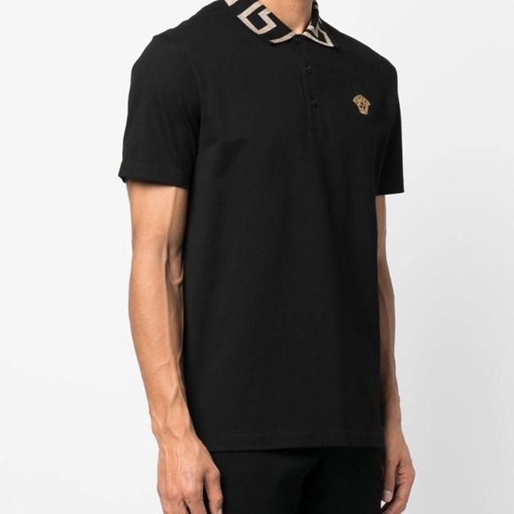 Versace Medusa Head Patch Polo Shirt $450 size XL(52) - Picture 11 of 13